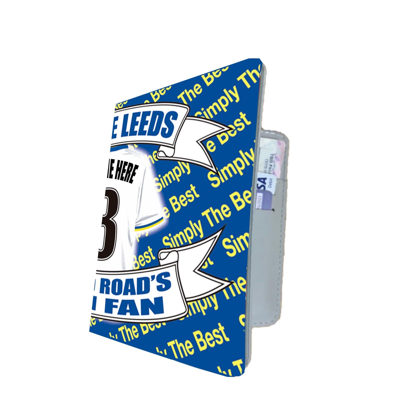 Leeds Personalised Football Team Shirt Travel Passport Holder Case Gift Present