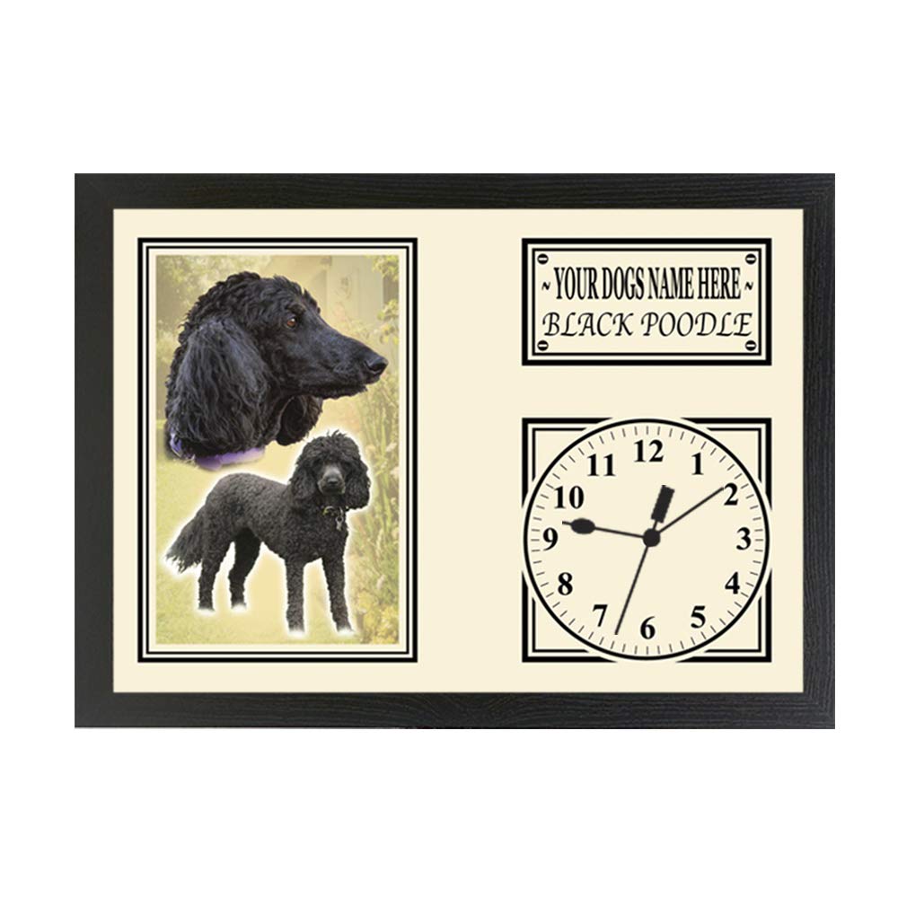 Black Poodle Personalised Dog Breed Gift Clock