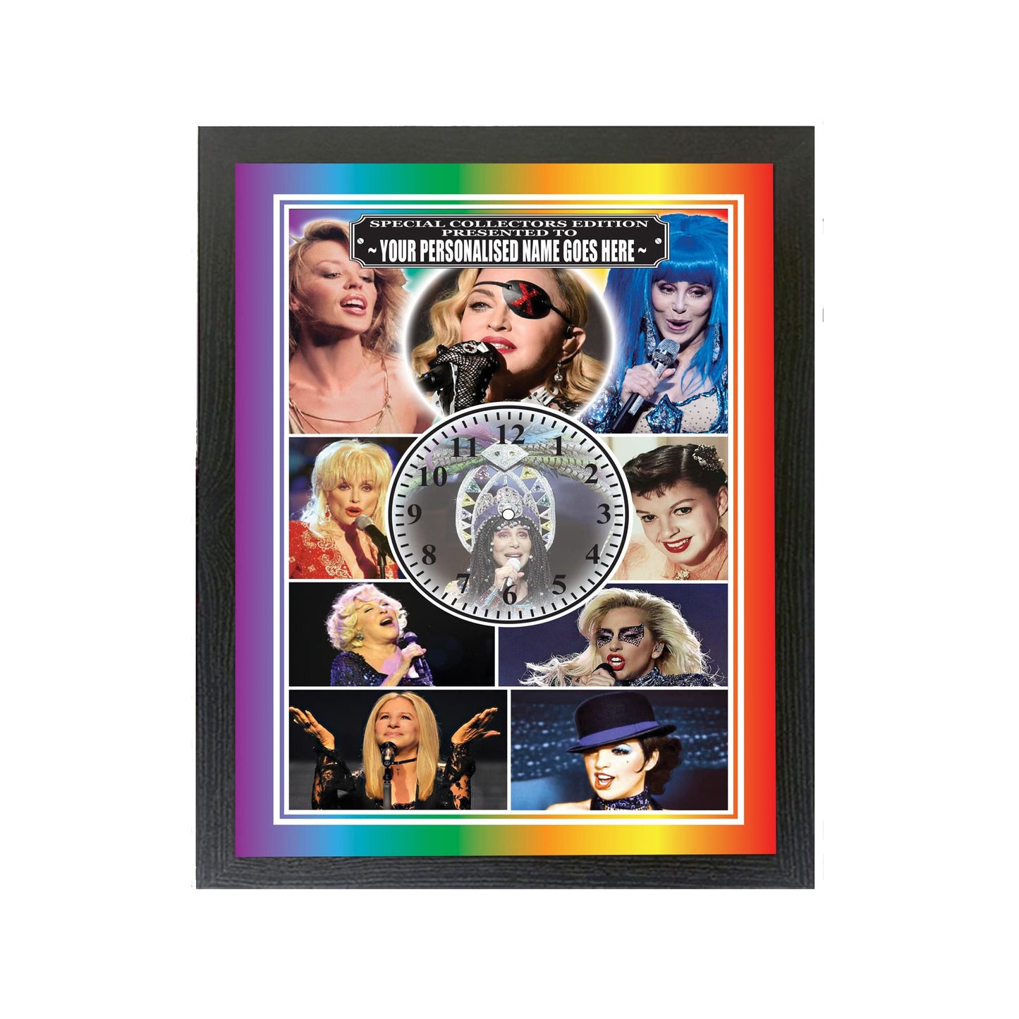 Diva Gay Pride Icon Personalised Wall Clock