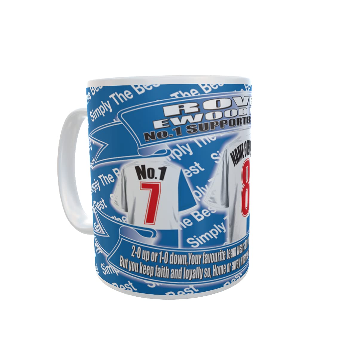 Blackburn Football Team Shirt Ceramic Mug Personalised Gift