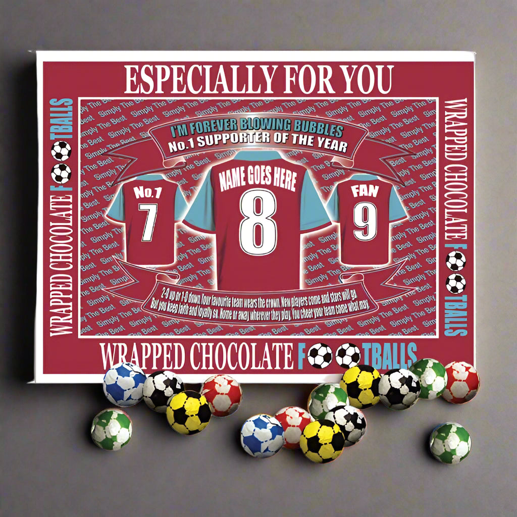 West H Utd Football Shirt Personalised Gift Boxed Sweets