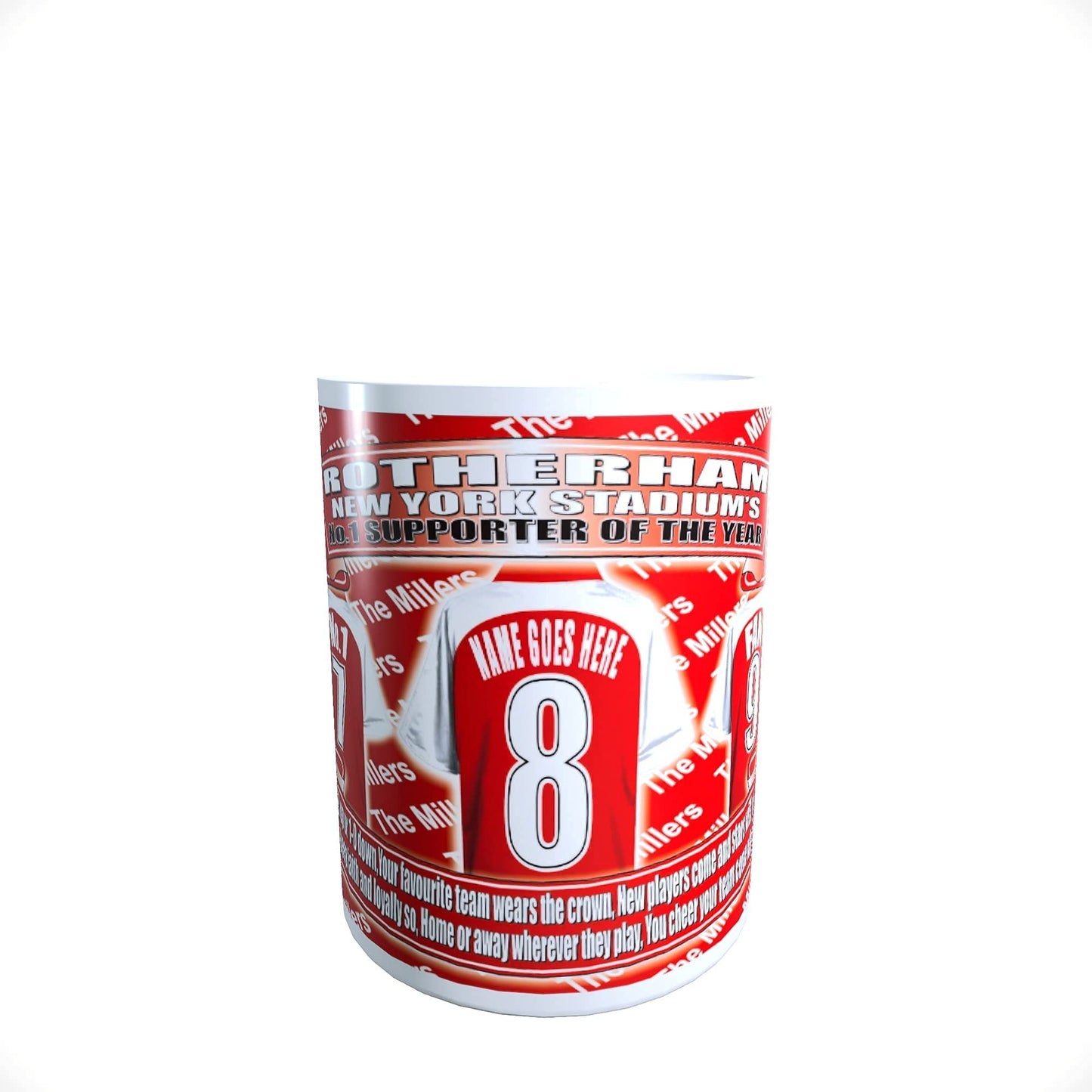 Rotherham Football Shirt Personalised Ceramic Money Box Gift
