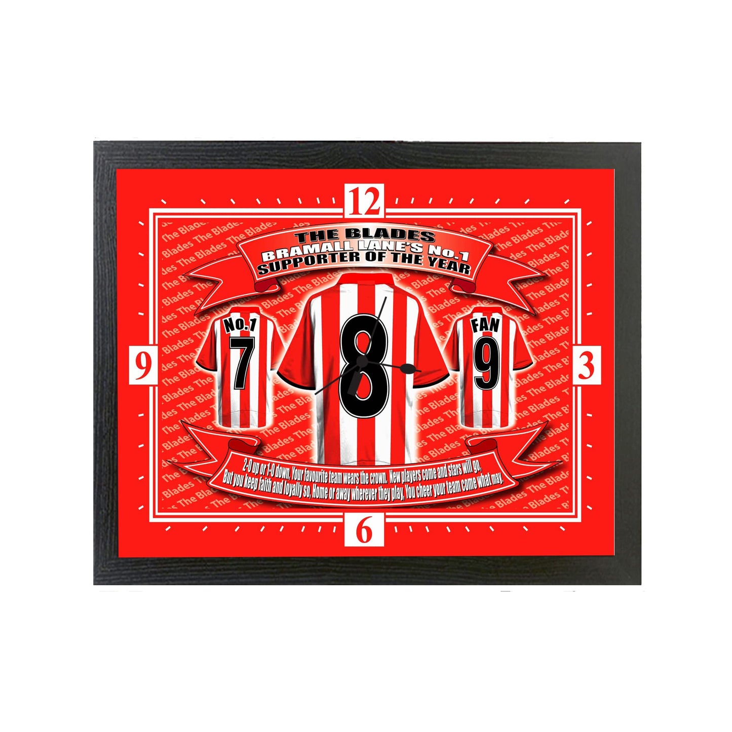 Sheffield U Football Shirt Clock Gift Present