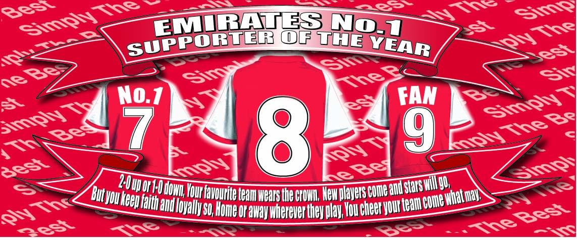 Gooners Water Bottle - Football Shirt - Silver Aluminium Two Lids - Unisex Gift