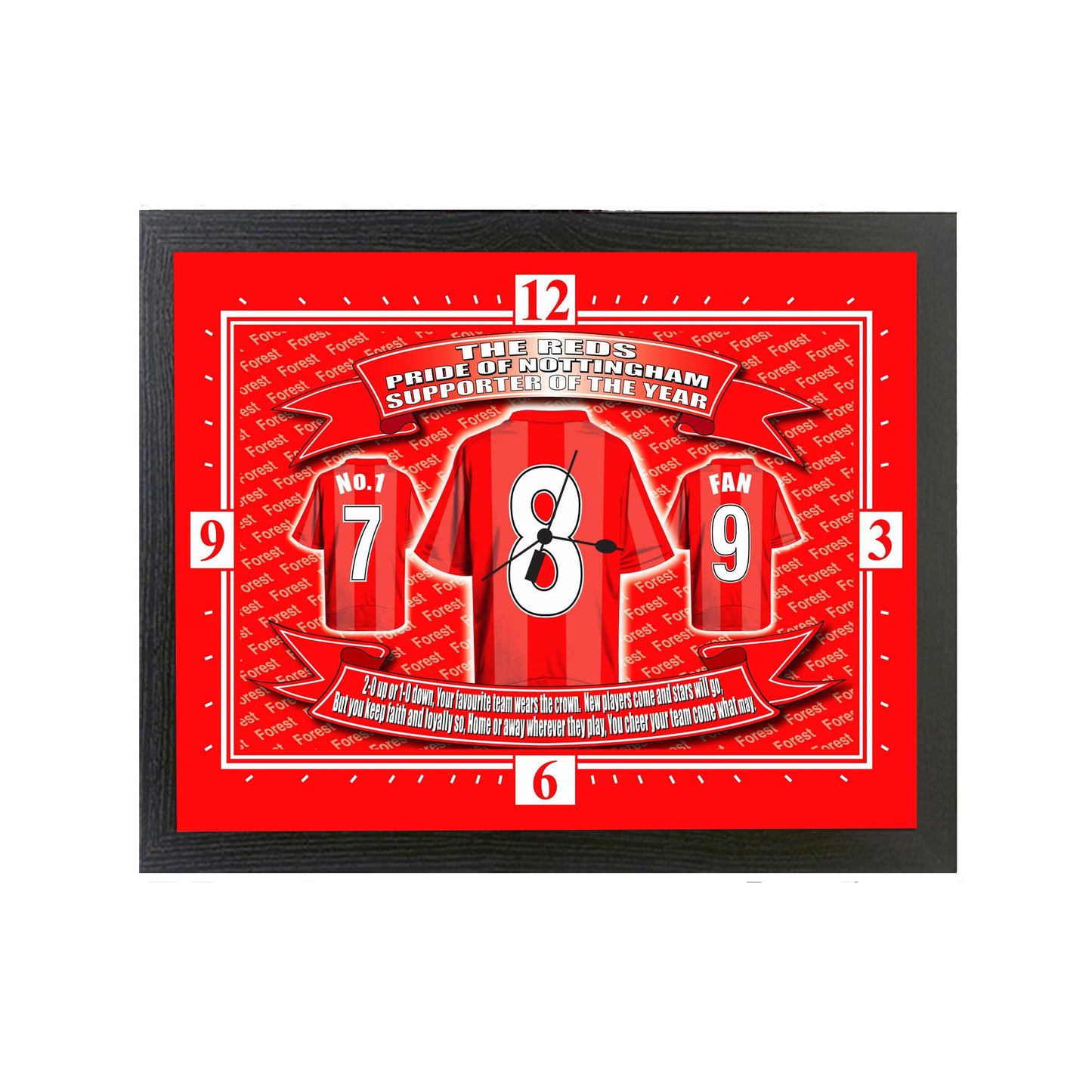 Notts Forest Football Shirt Clock Gift Present