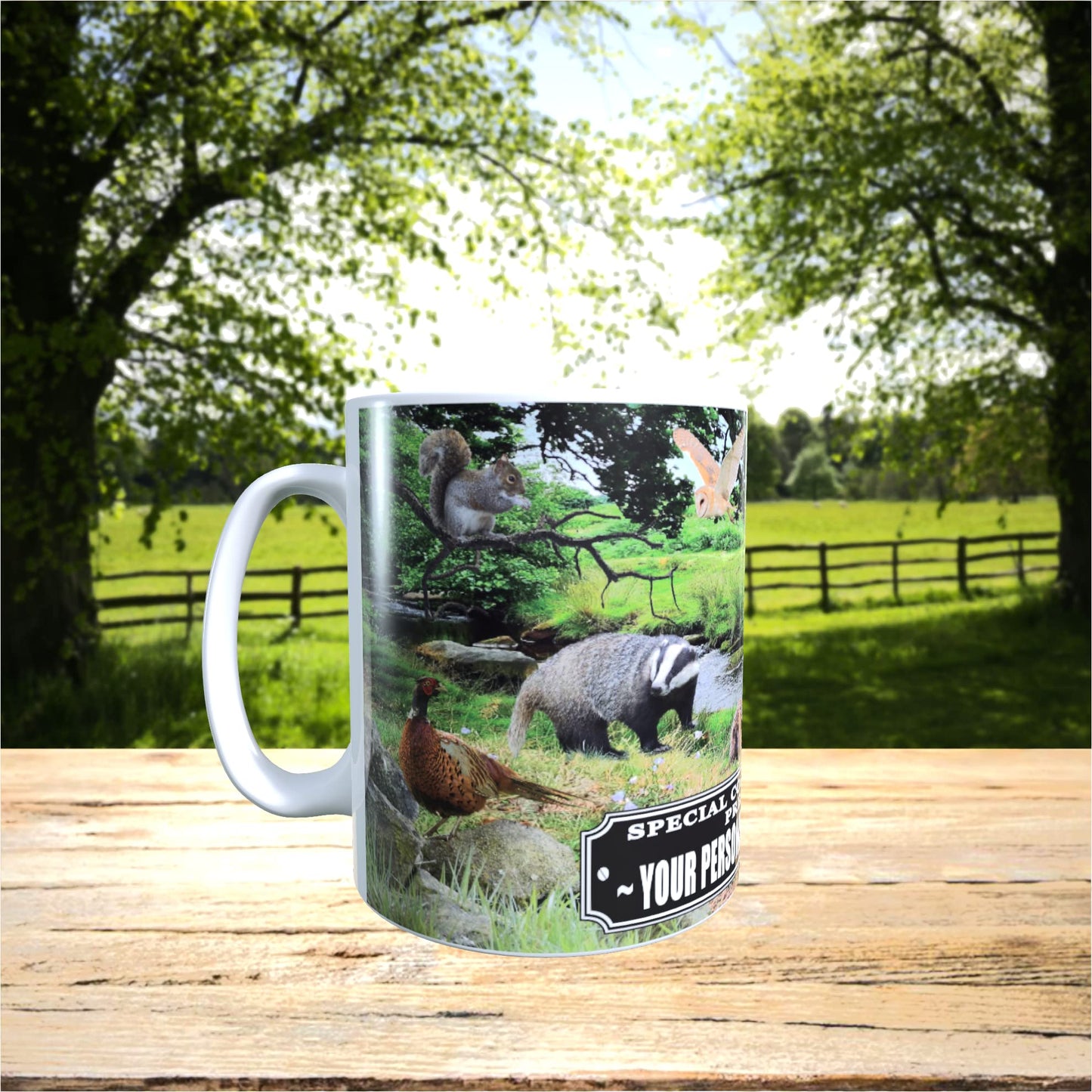 British Countryside Wildlife Animals Personalised Mug Gift