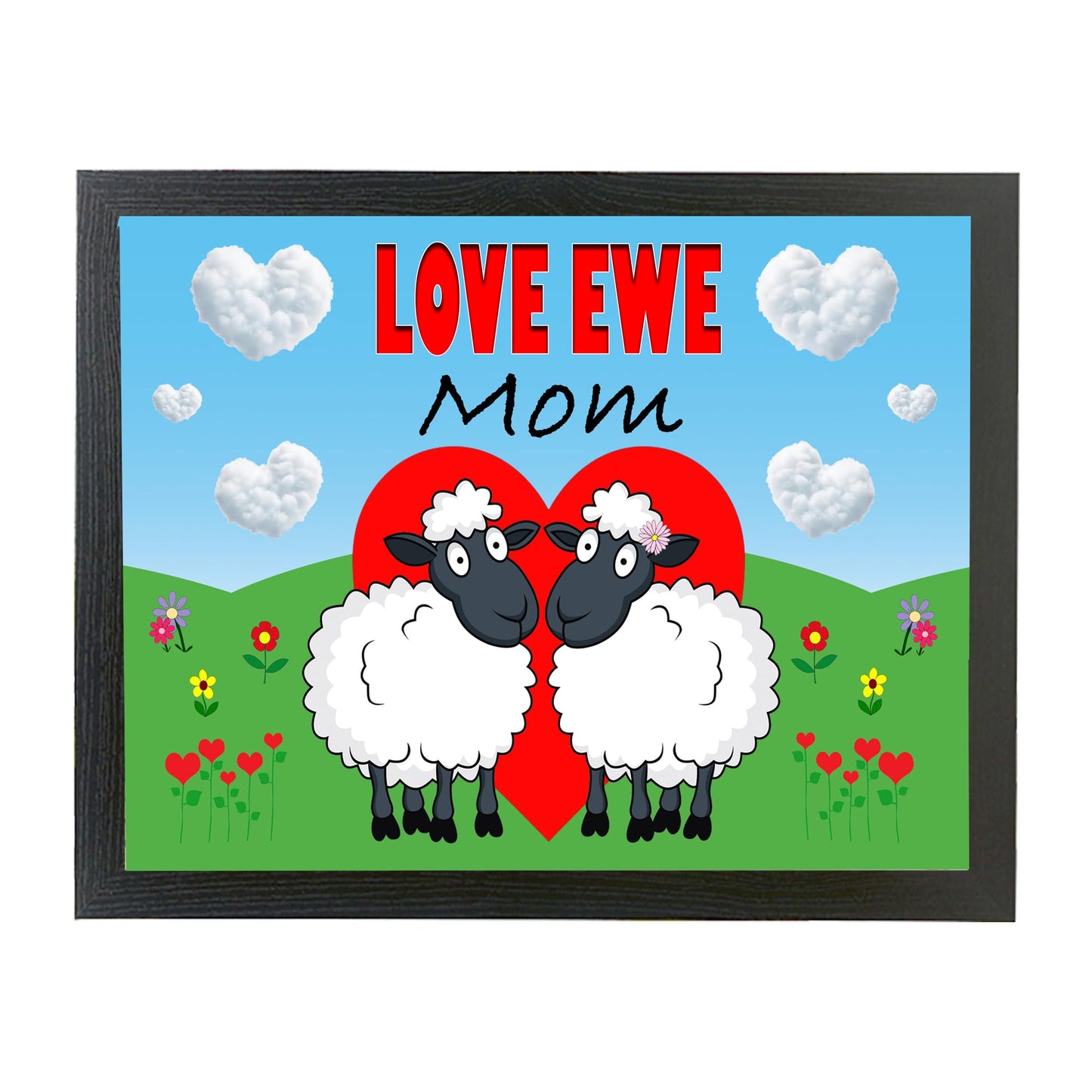 Love Ewe Mom Male and Female Cute Sheep Cushioned Lap Tray Gift Present