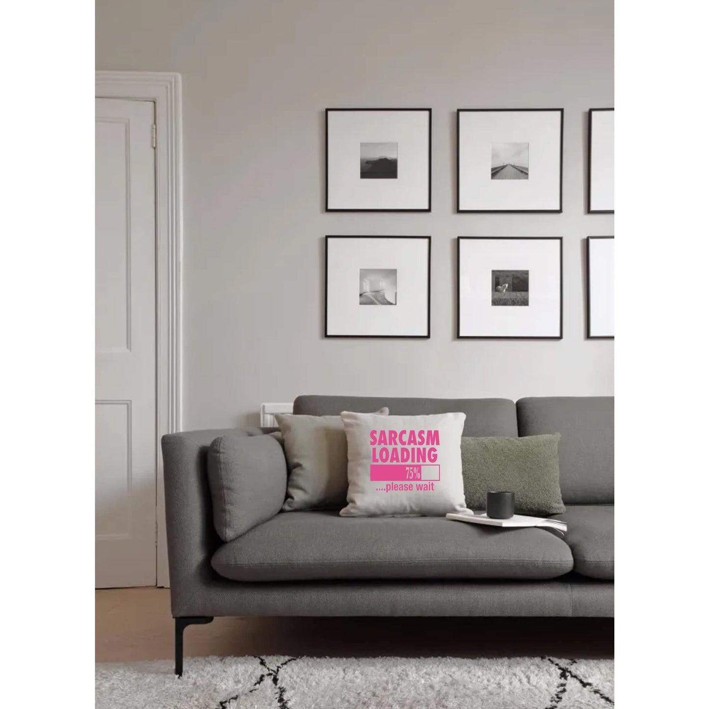 Sarcasm Loading Naturally Woven Linen Style Cushion Cover Pillow Gift Available in Choice of Five Colours