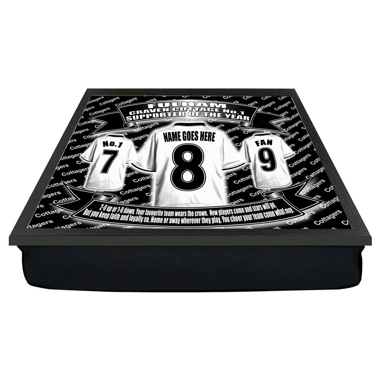 Fulham Football Shirt Personalised Lap Tray Gift