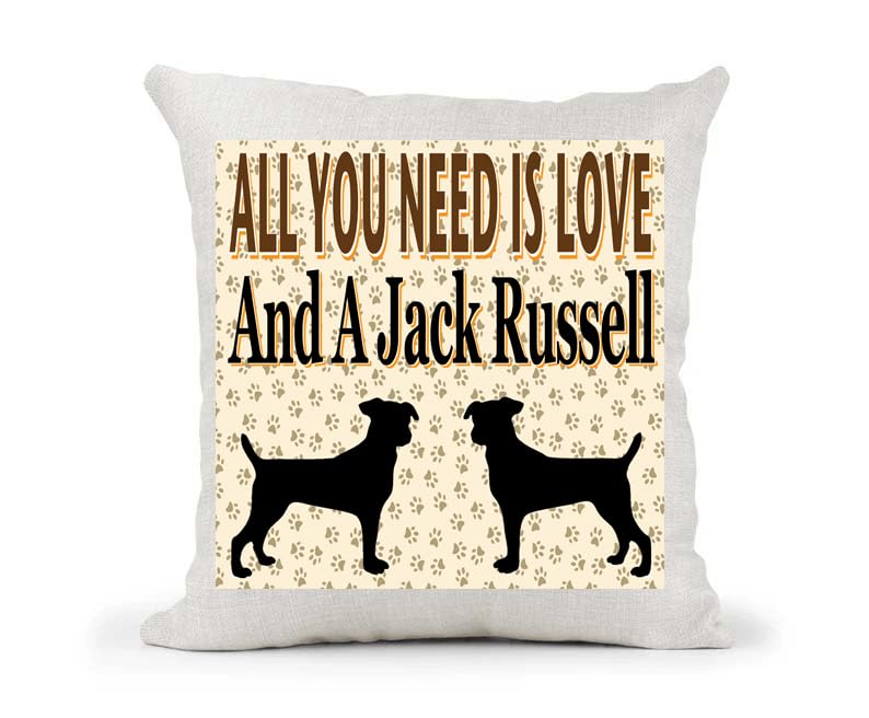 All You Need Is Love And A Jack Russell Country Canvas Style Cushion Cover Gift