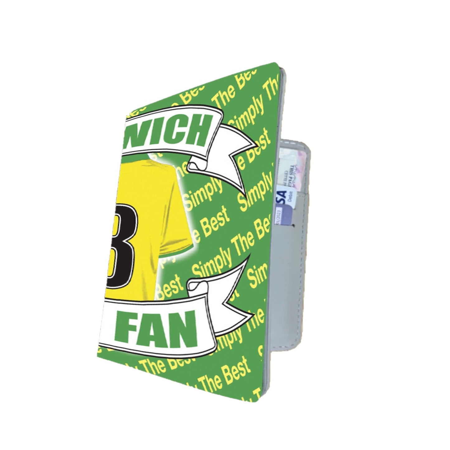 Norwich Football Shirt Travel Passport Holder Case Gift Present
