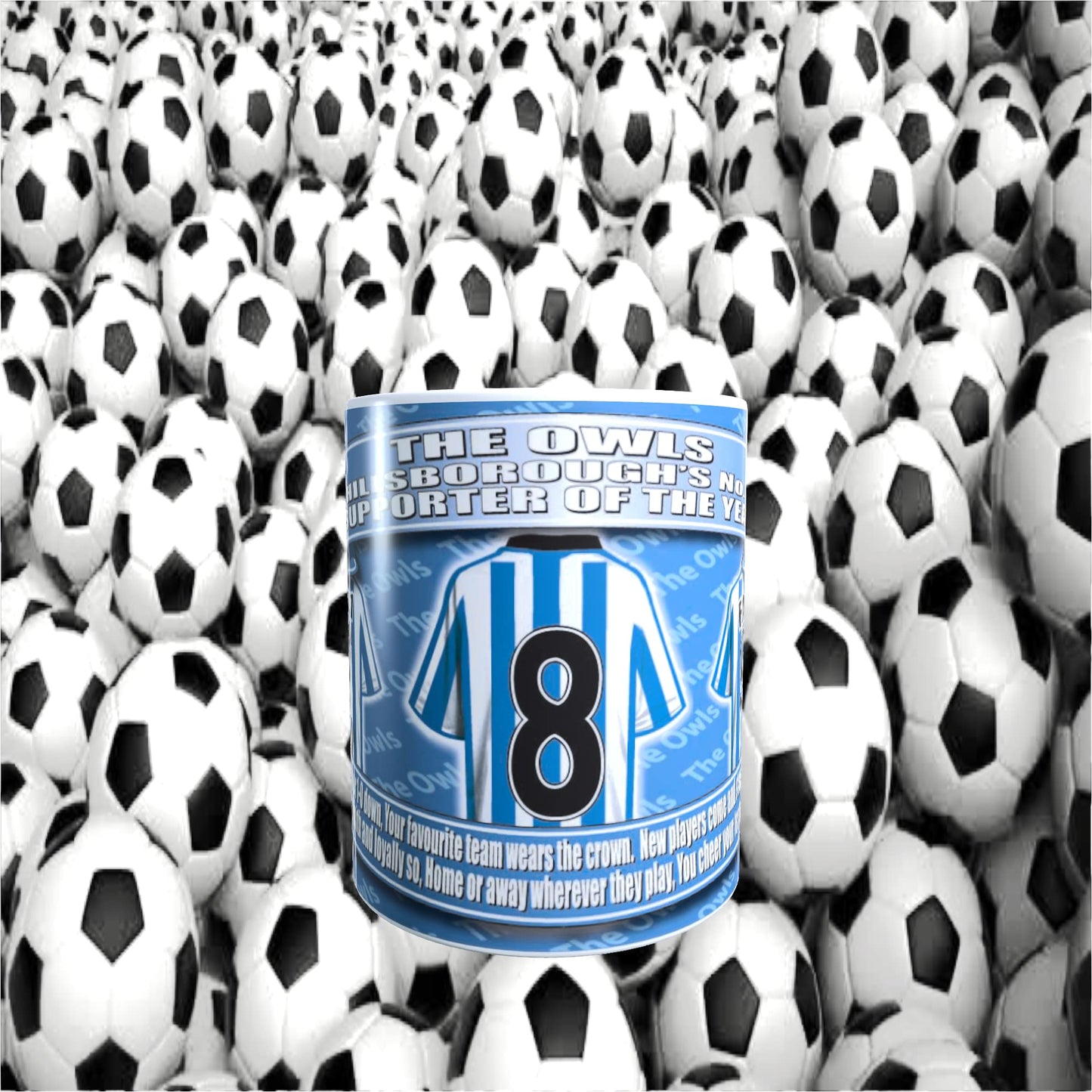 Sheff Wed Football Team Shirt Mug Gift with Chocolate Footballs