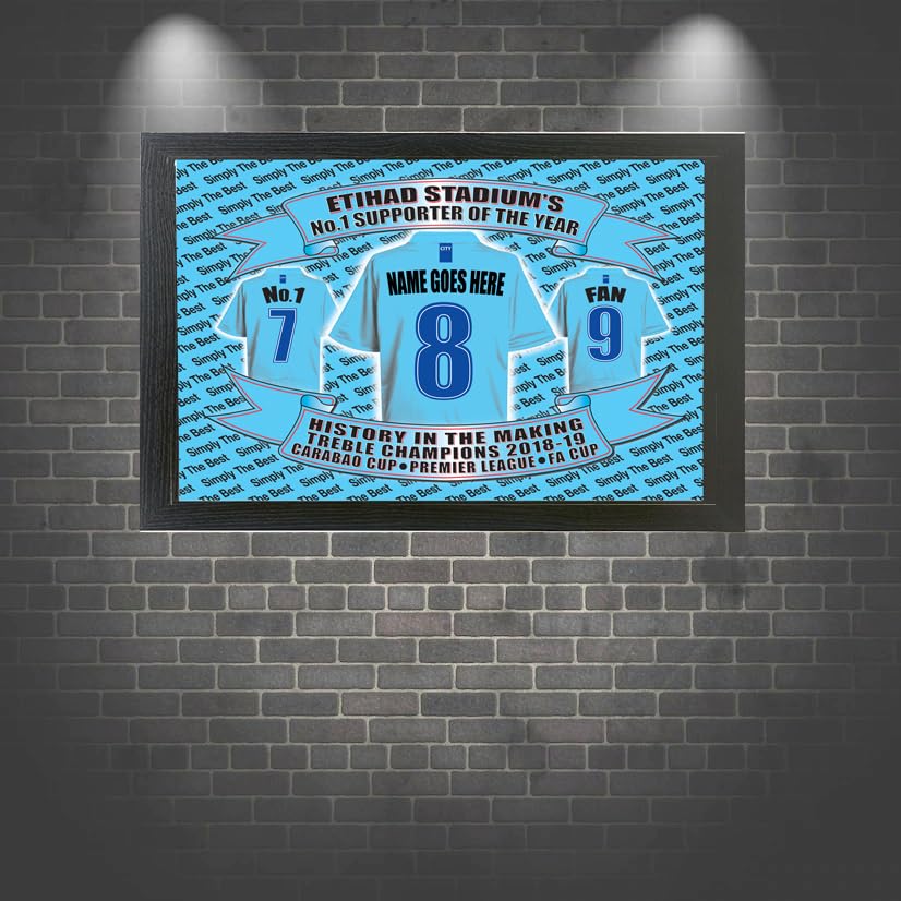 Manchester Blues Football Shirt Personalised Picture Gift