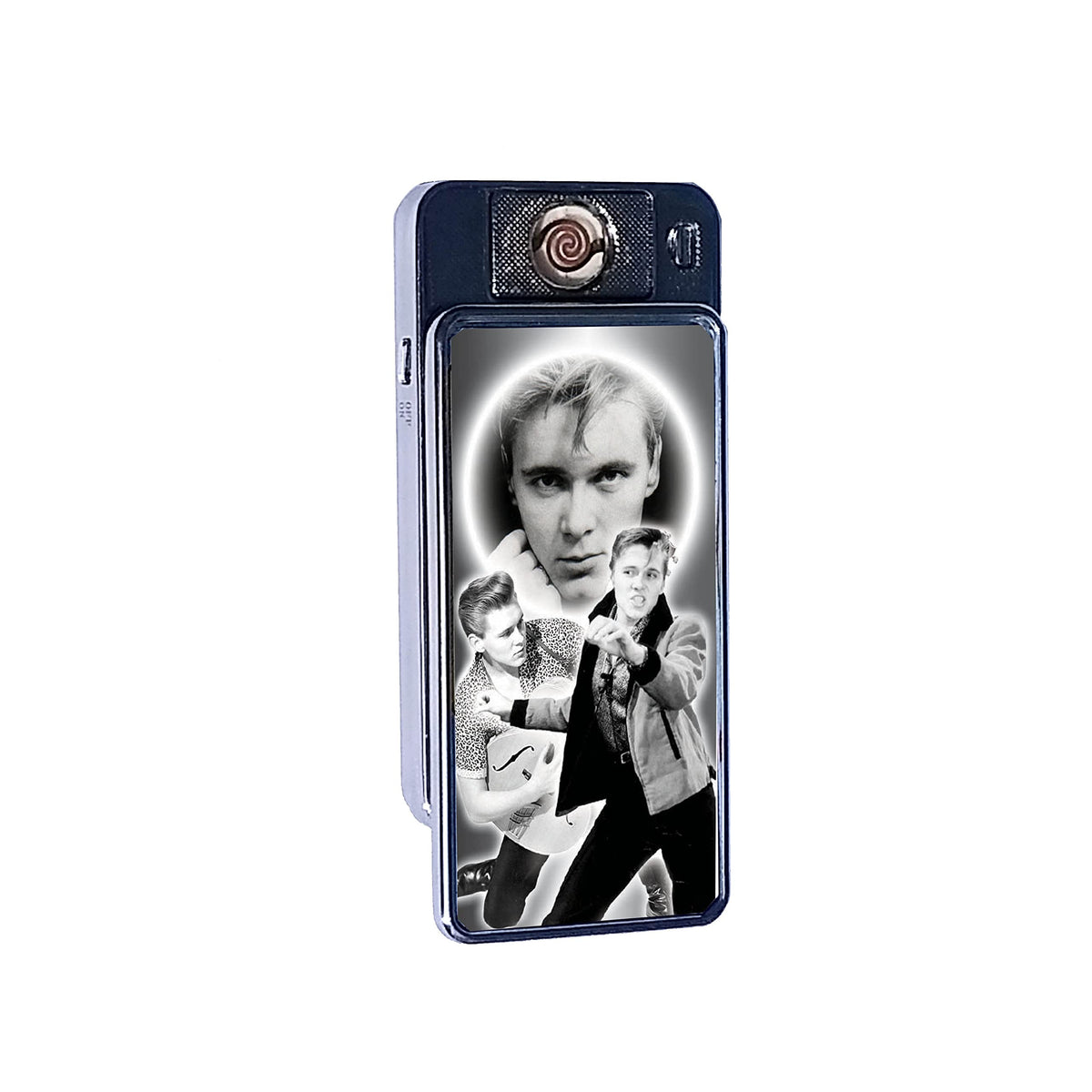 Billy Fury Icon Rechargeable Gift Boxed Silver Metal USB Lighter