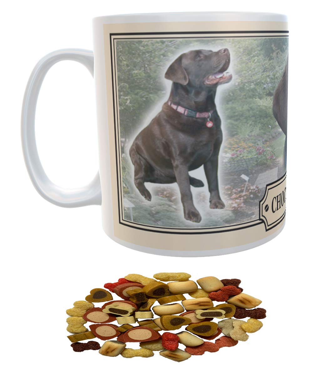 Chocolate Labrador Retriever Dog Breed Mug Gift with Dog Treats