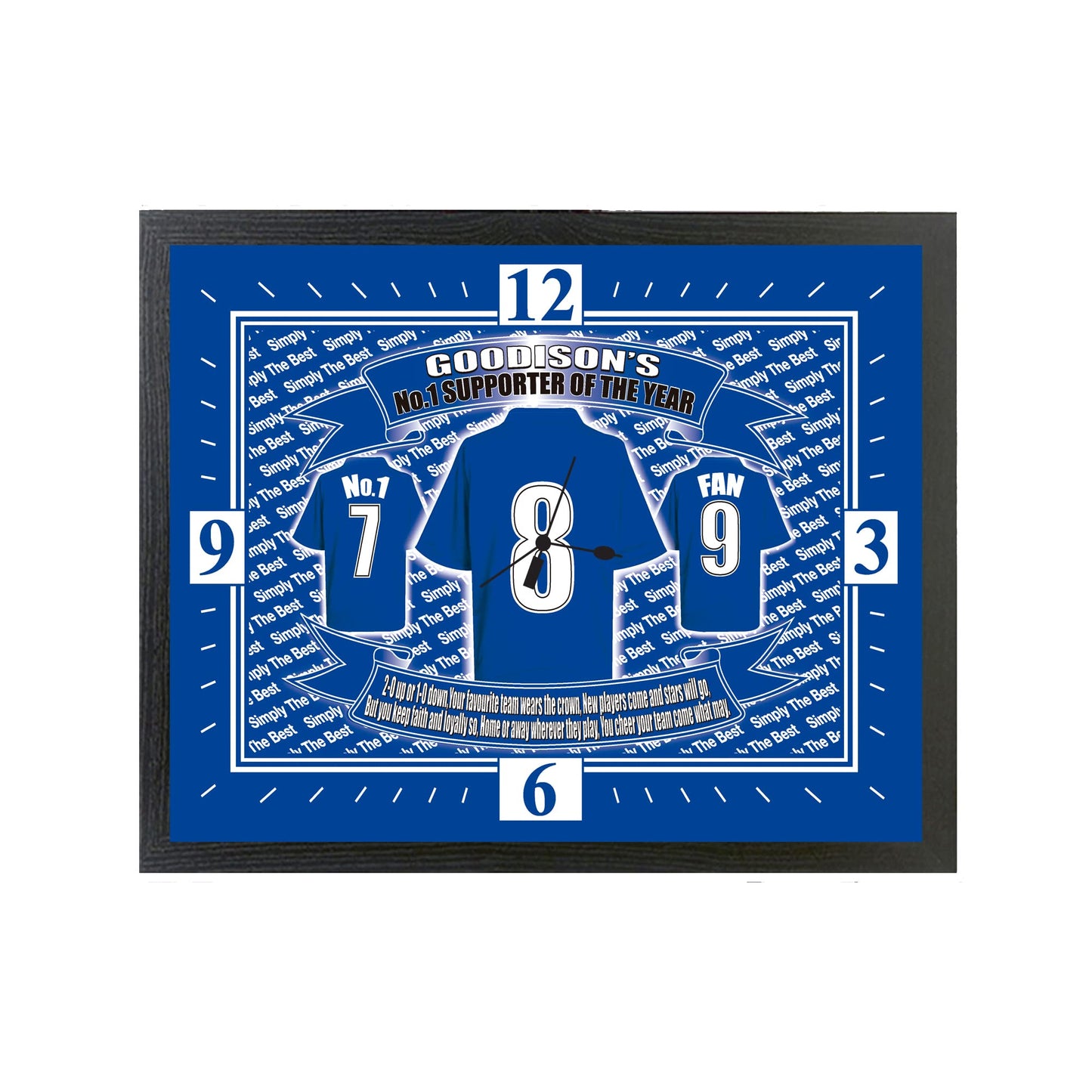 The People's Club Football Shirt Clock Gift Present