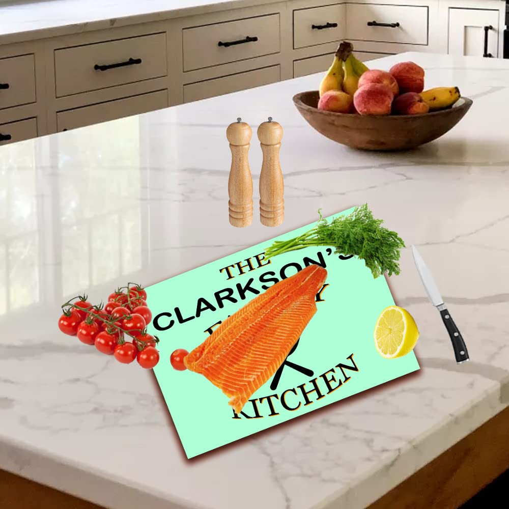 Family Kitchen Personalised Toughened Glass Heat Resistant Worktop Saver Cutting and Chopping Board Gift
