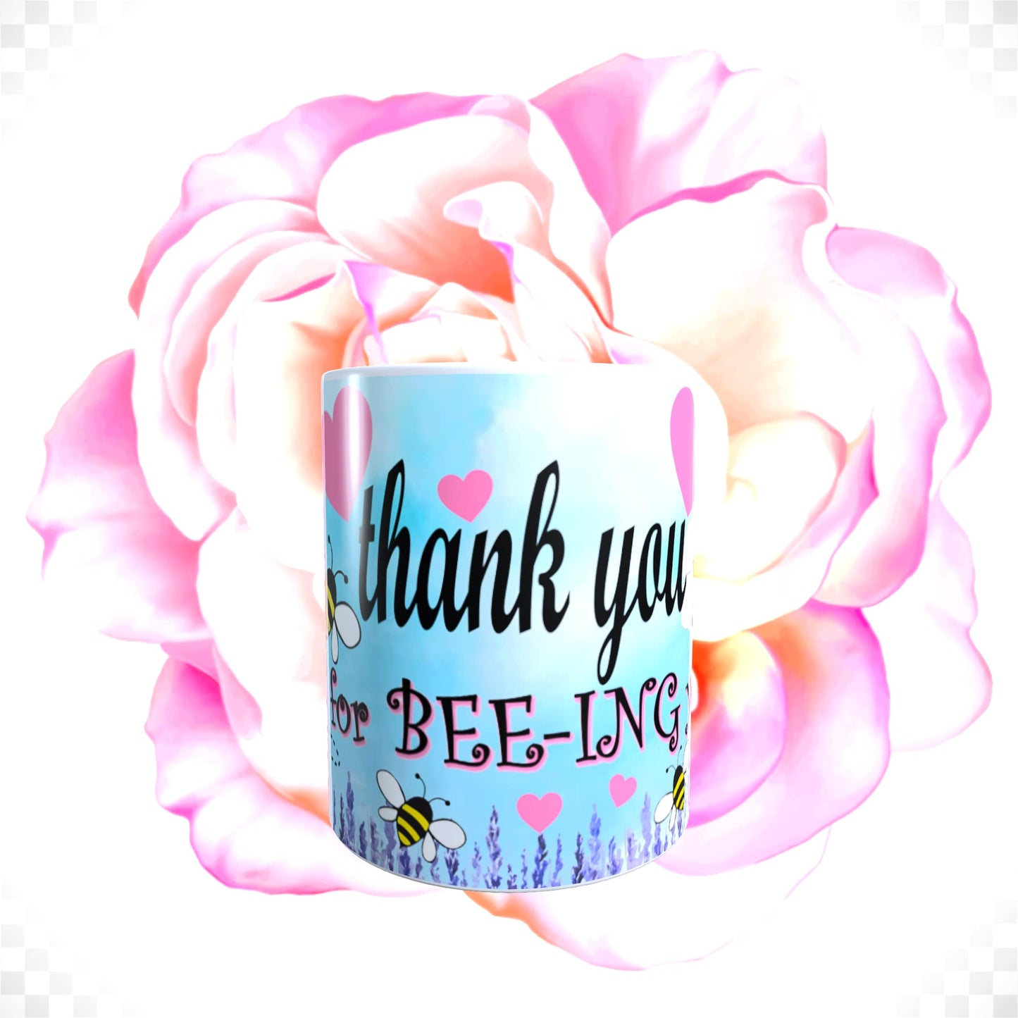 Honeycomb Blue Pink Love Hearts Valentine's Day Any Occasion Mug Gift