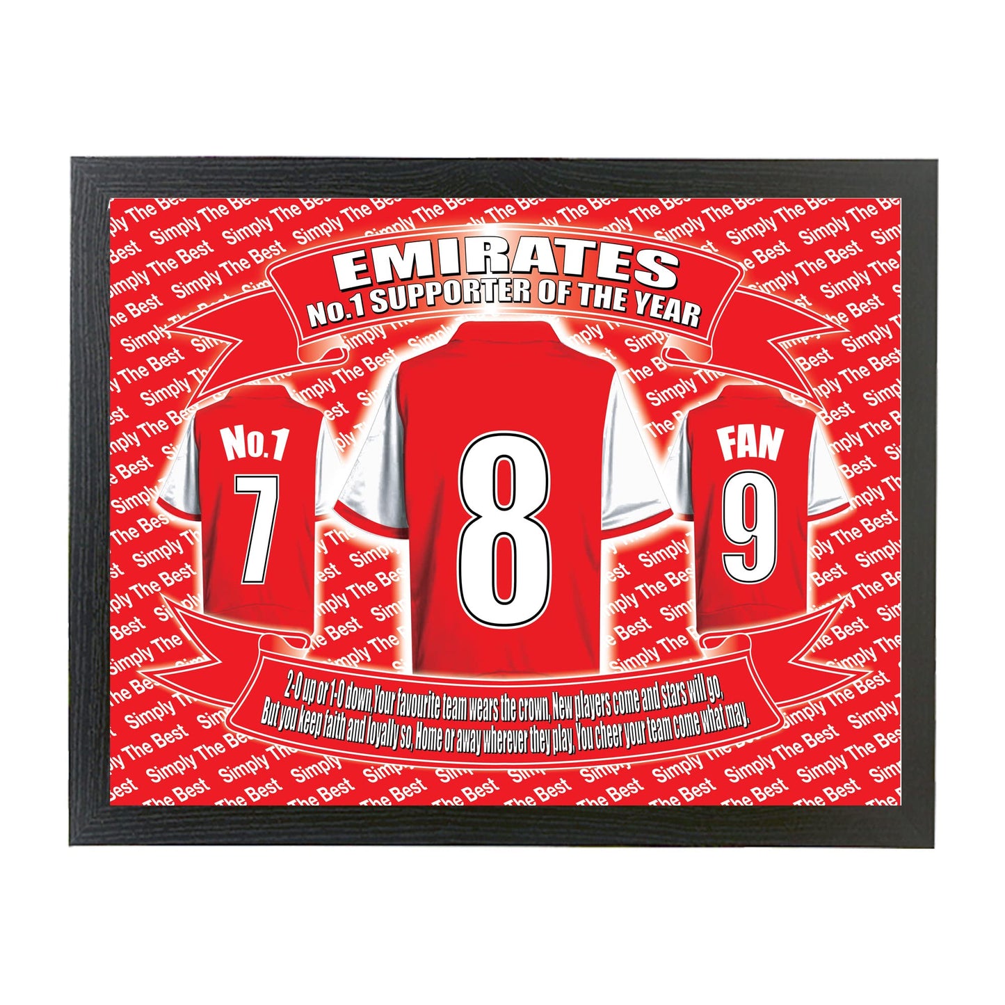 Gooners Football Shirt Lap Tray Gift