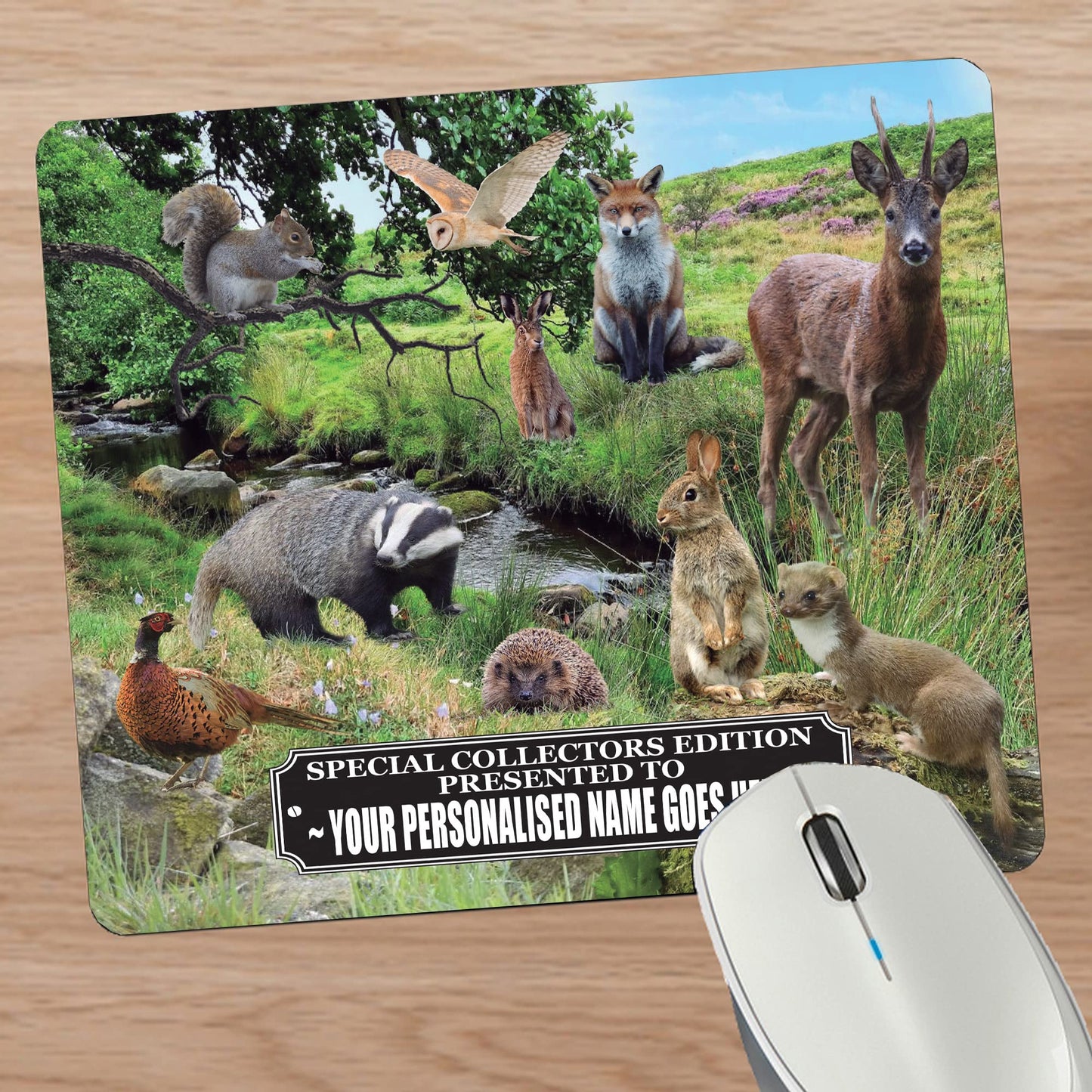 British Countryside Wildlife Animals Personalised Mouse Mat Gift