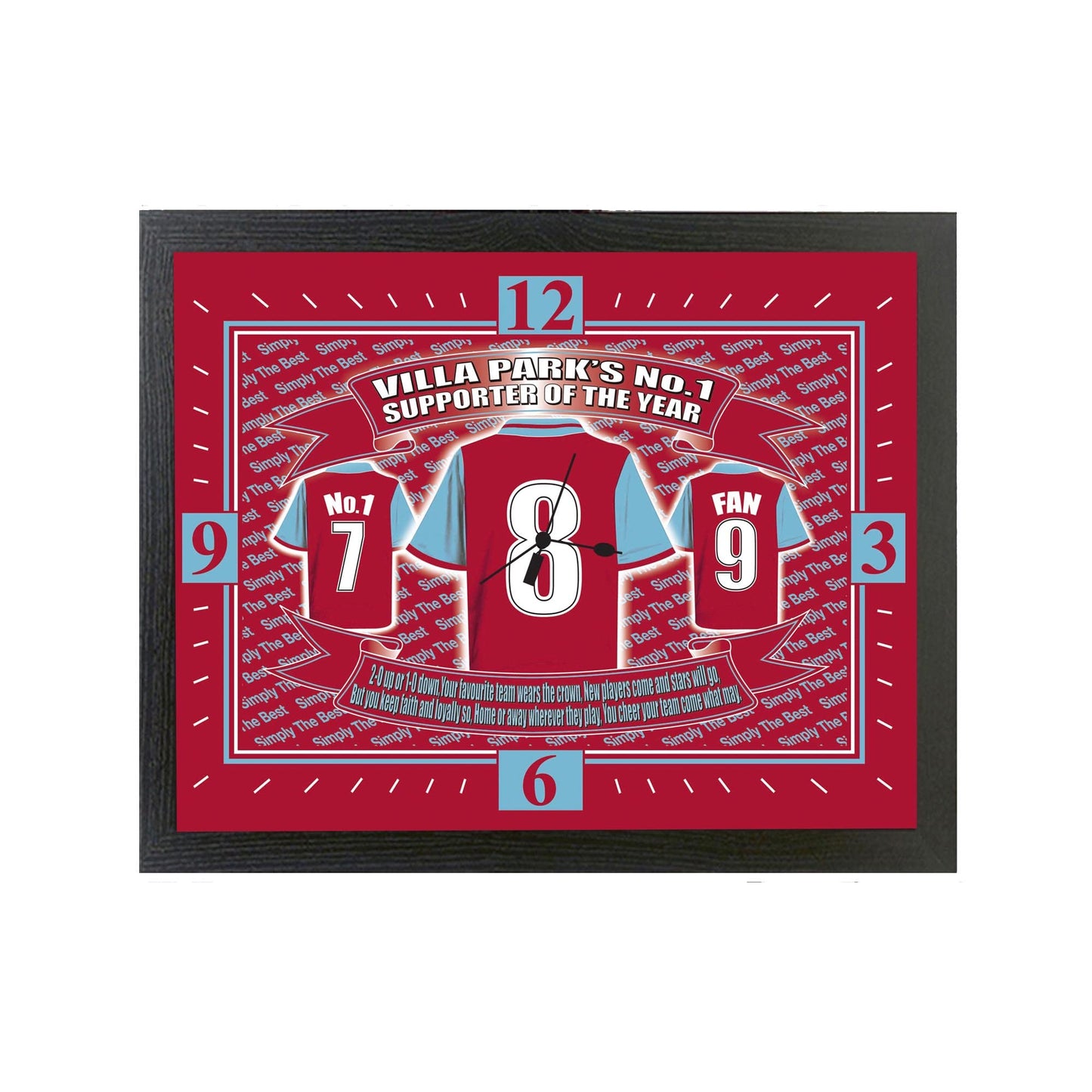 The Villa Football Shirt Clock Team-Aston Gift