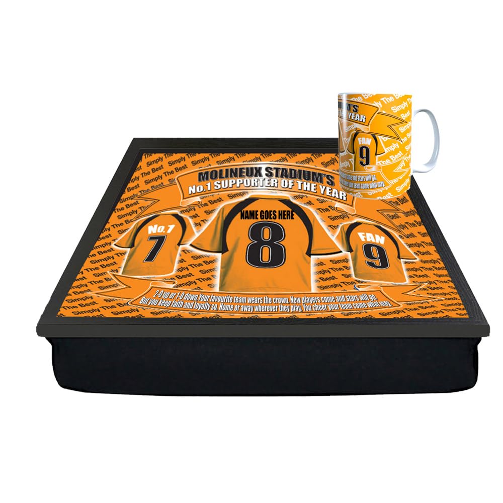 WOLVES Personalised Football Shirt Lap Tray And Mug Gift Set