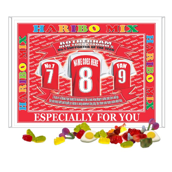 Rotherham Football Shirt Personalised Gift Boxed Sweets Variety