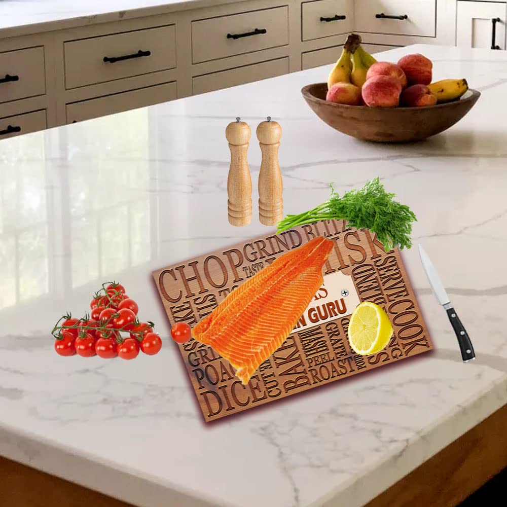 Slice Dice Toast & Roast Personalised Wood Effect Toughened Glass Heat Resistant Worktop Saver Cutting Chopping Board Gift