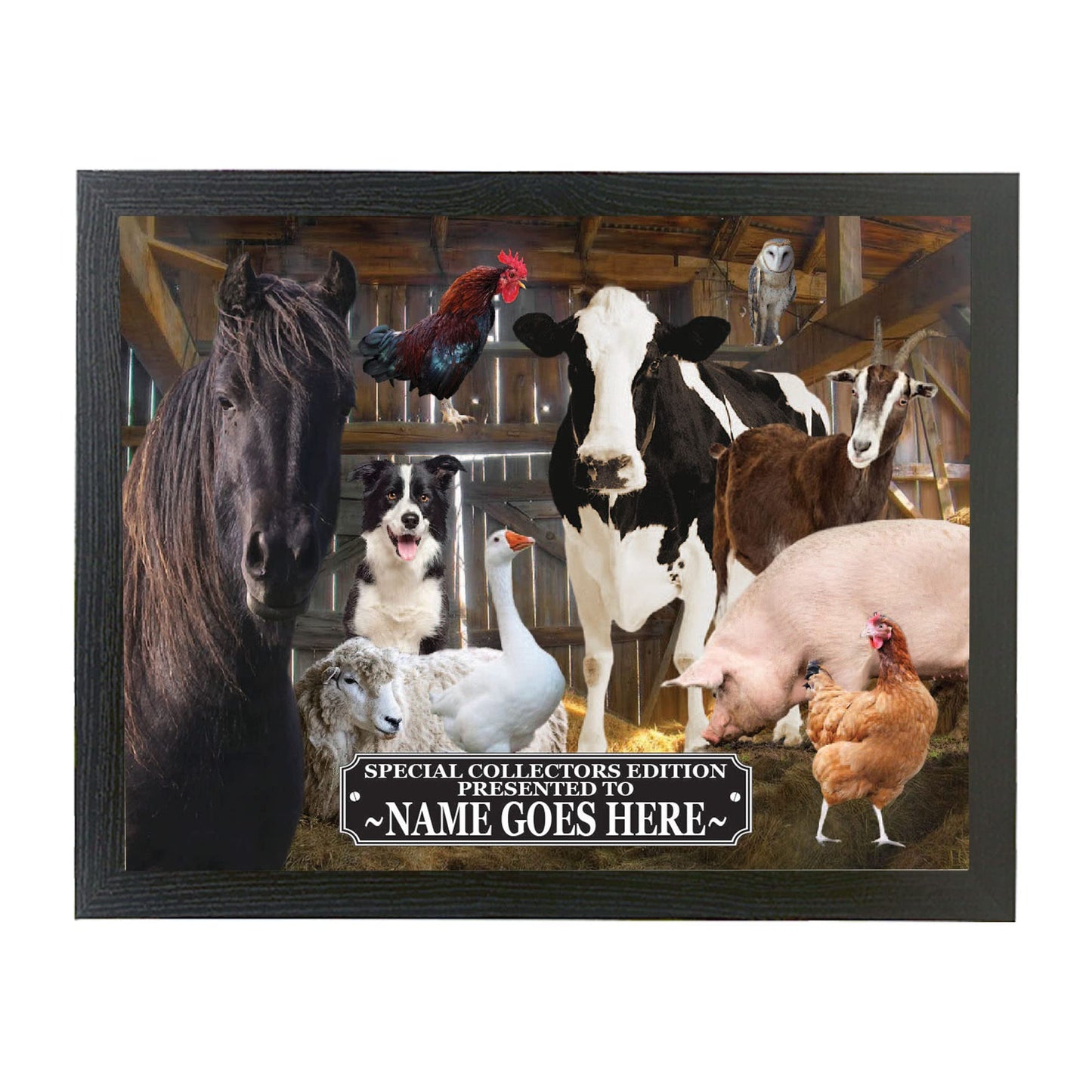 Farm Animals Barn Gathering Personalised Lap Tray Gift present