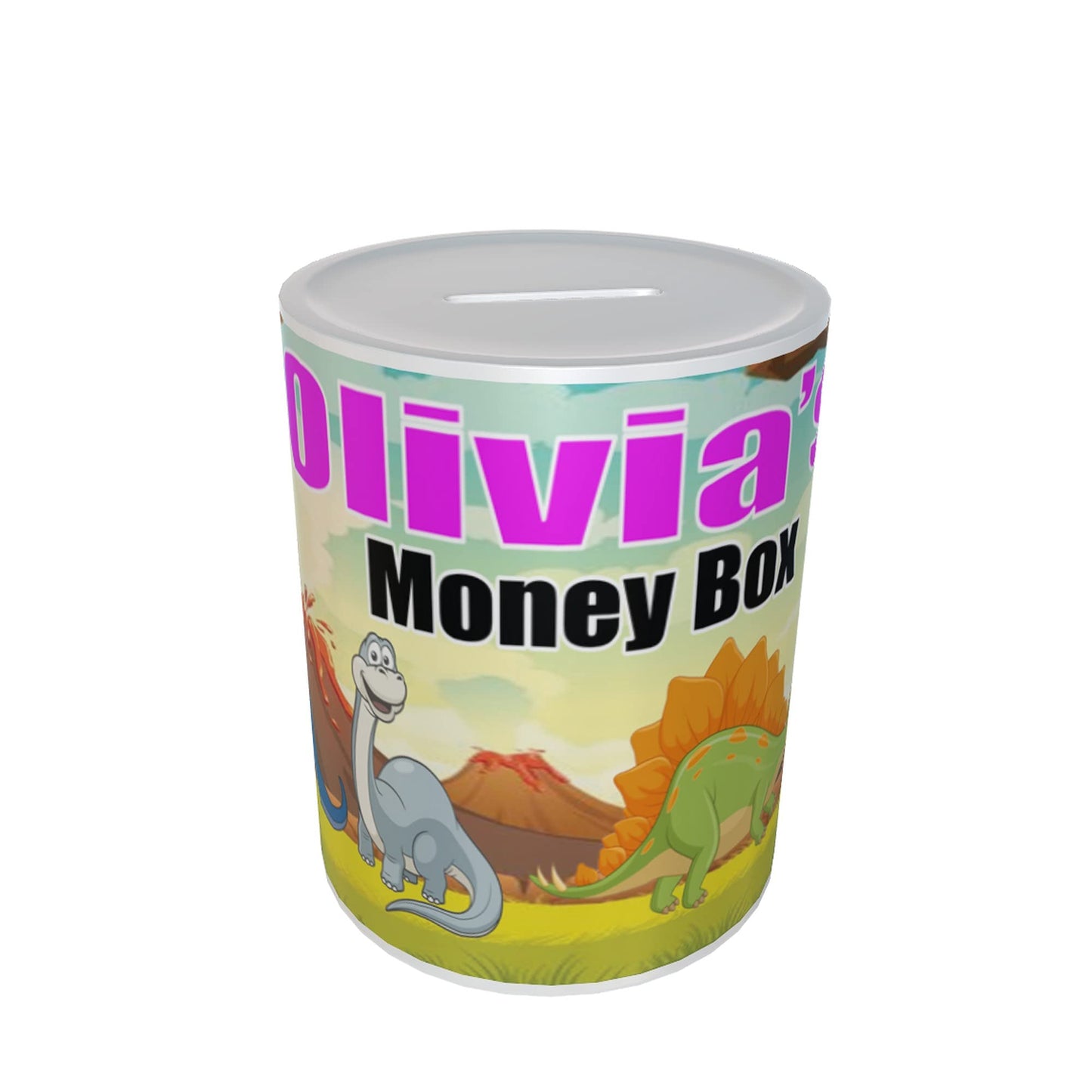 Personalised Kids Dinosaur Ceramic Piggy Bank Money Box Gift