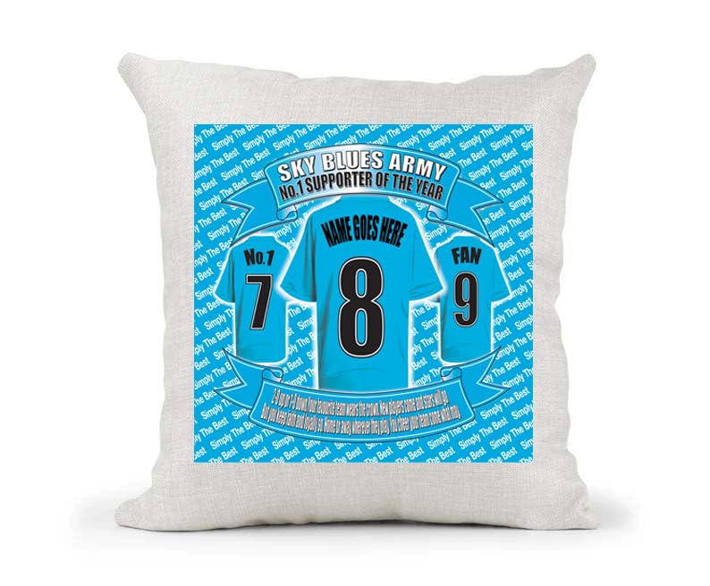 Coventry City Personalised Football Country Canvas Style Cushion Cover Gift