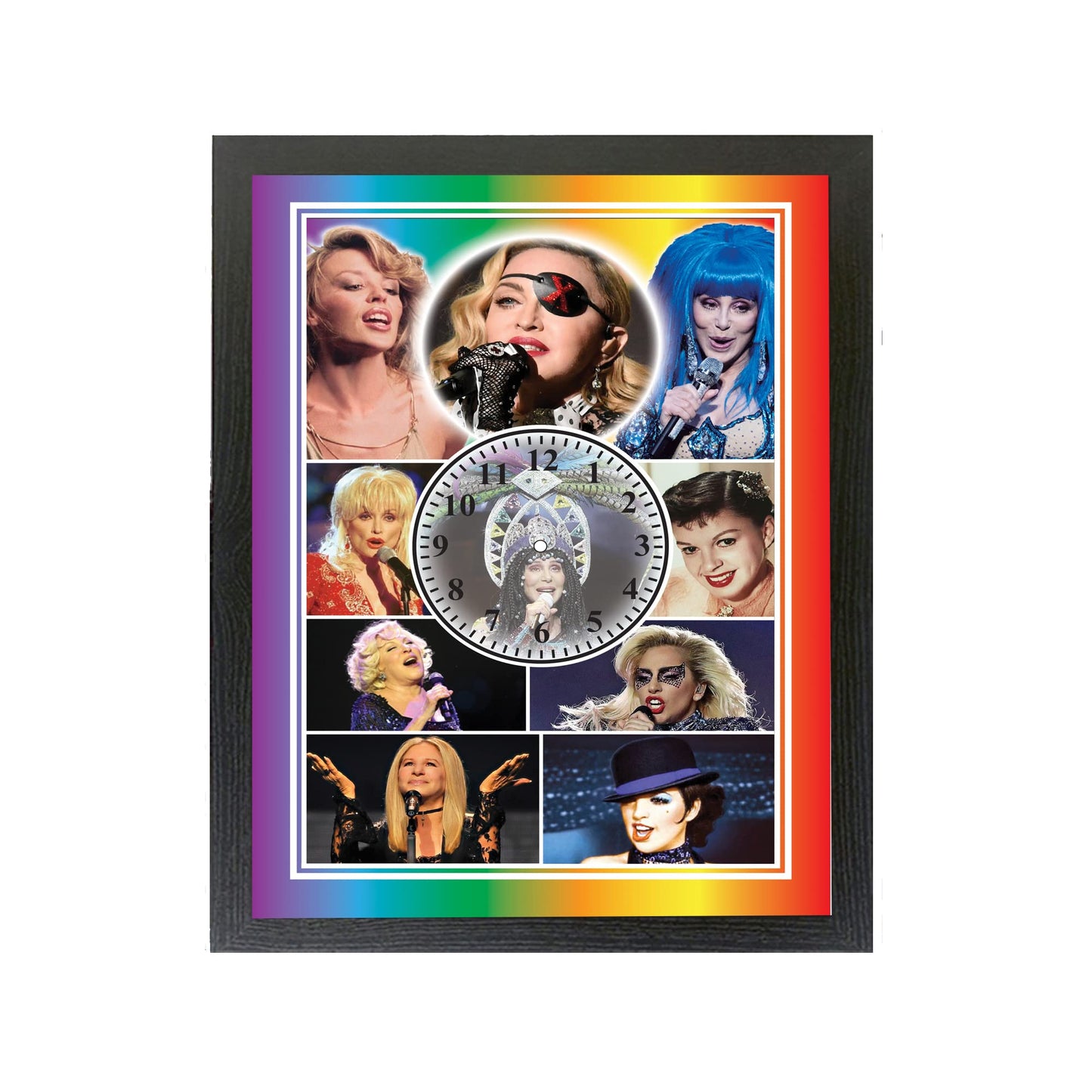 Diva Gay Pride Icon Framed Wall Mountable Clock Gift