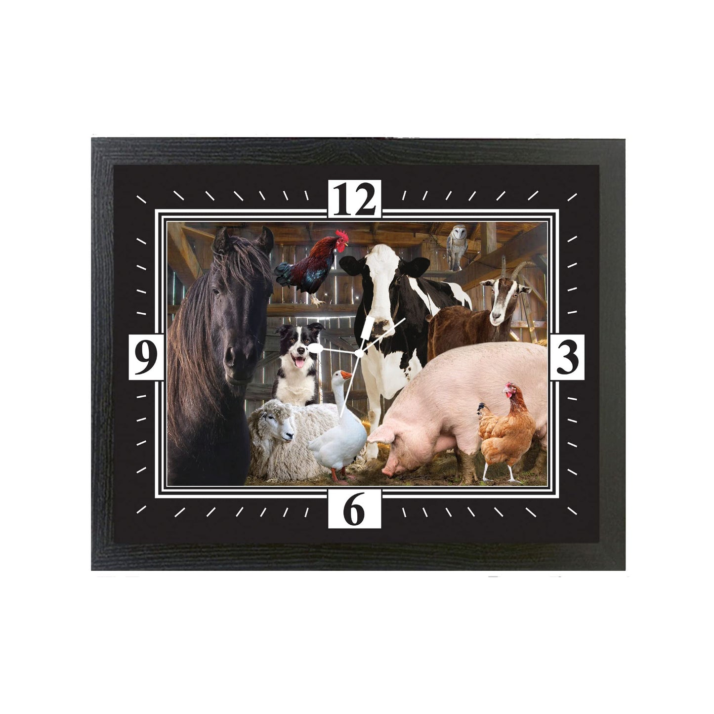 Farm Animals Barn Gathering Wall Clock Gift