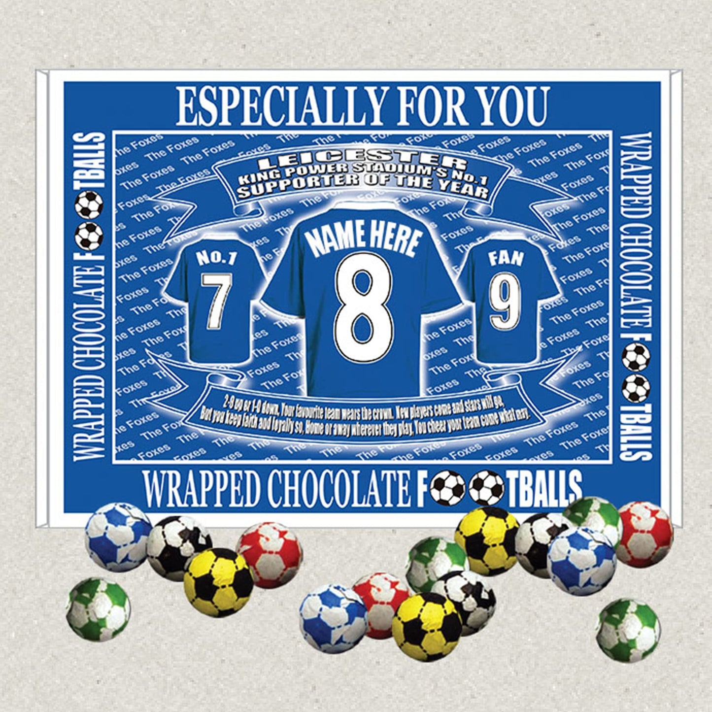 Leicester Personalised Football Shirt Gift Boxed Sweets