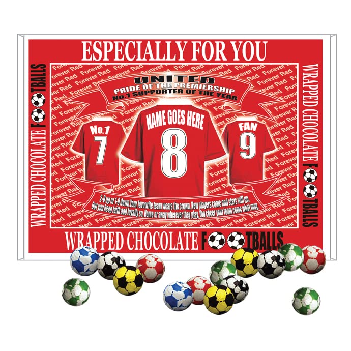 Manchester Reds Personalised Football Shirt Gift Boxed Choice of Sweets