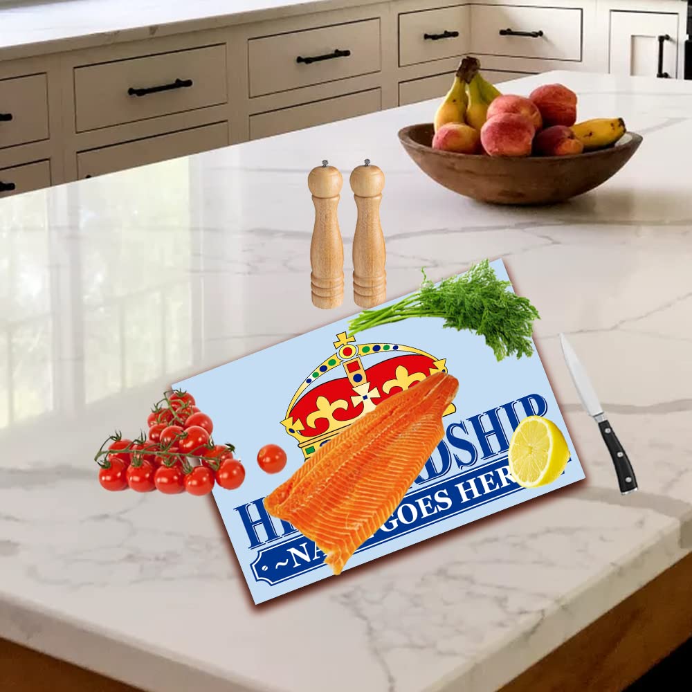 His Lordship Personalised Toughened Glass Heat Resistant Worktop Saver Cutting and Chopping Board Gift