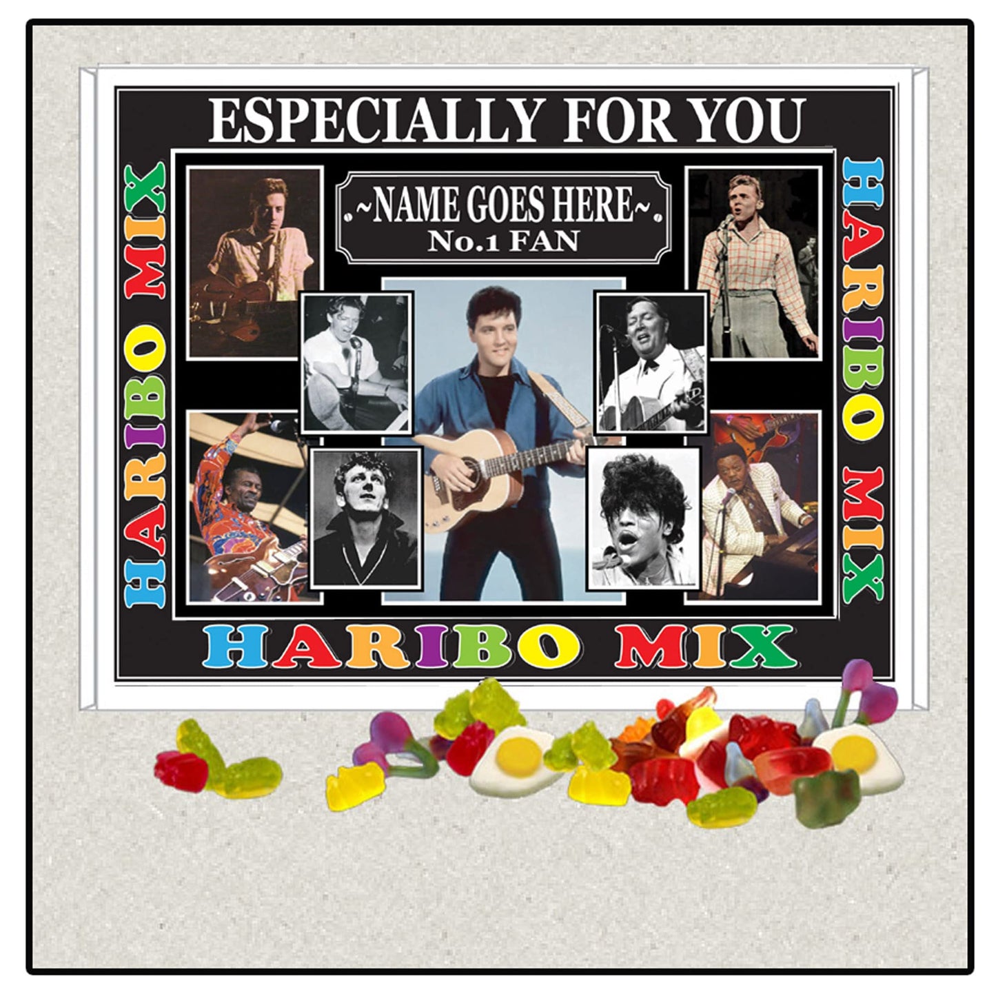 Rock & Roll Greats Celebrity Music Icon Personalised Boxed Sweets Gift Present Choice of Sweets
