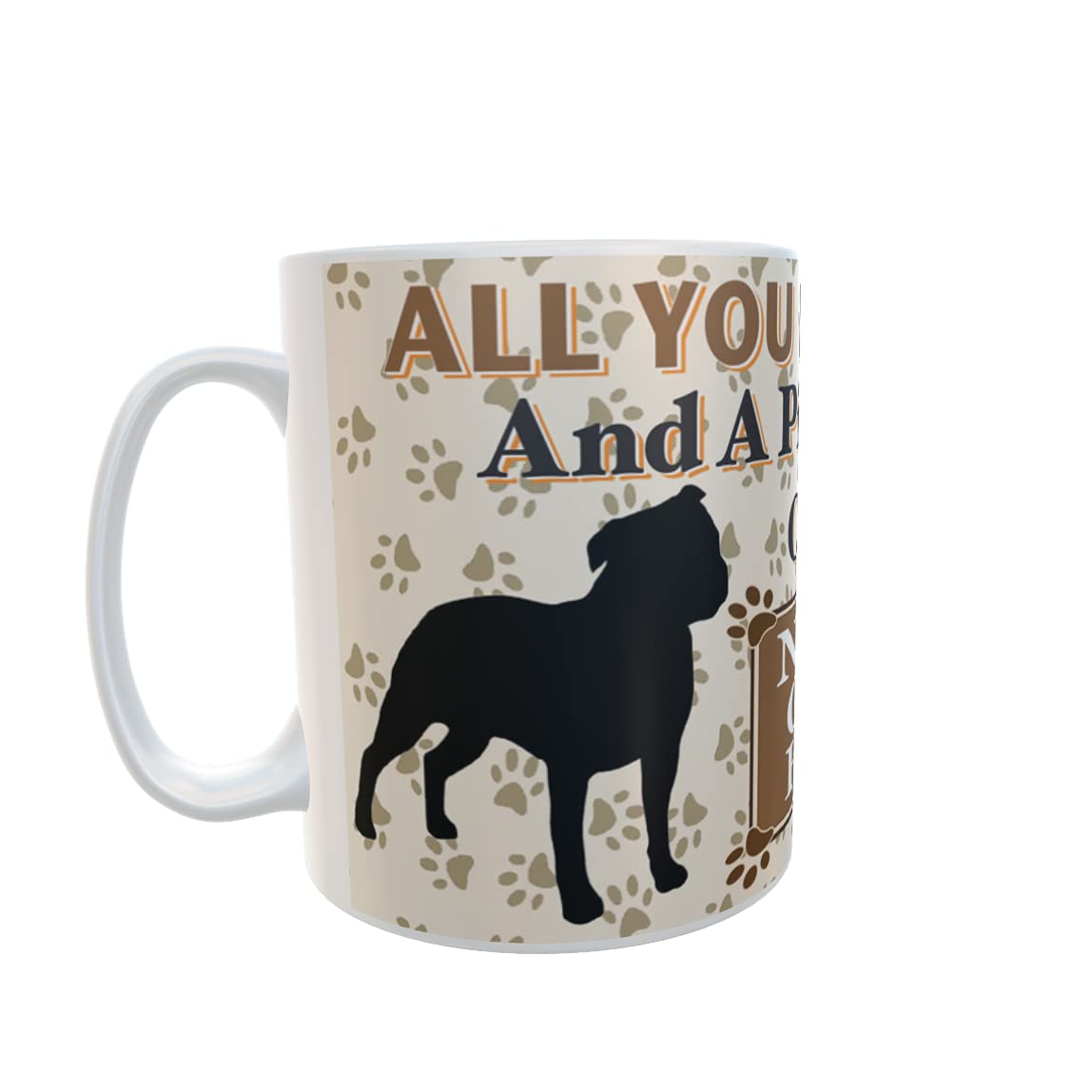 All You Need is Love and a Pit Bull Terrier Dog Personalised Mug Gift