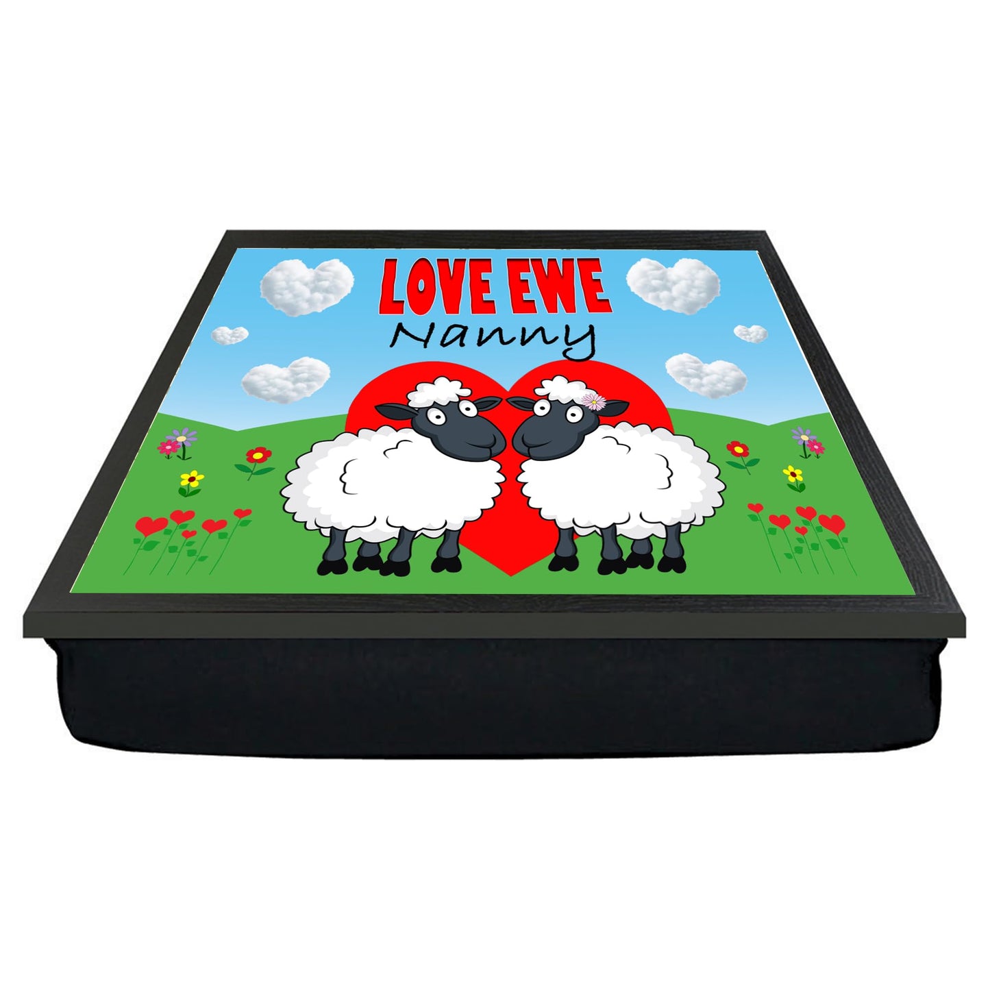 Love Ewe Nanny Male and Female Cute Sheep Cushioned Lap Tray Gift Present