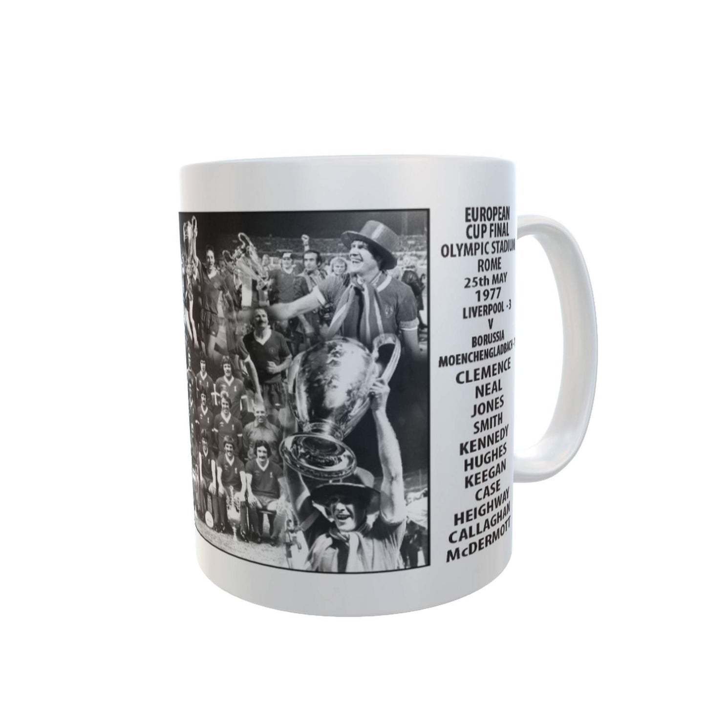European Cup Final 1977 Liverpool Black & White Football Ceramic Gift Mug