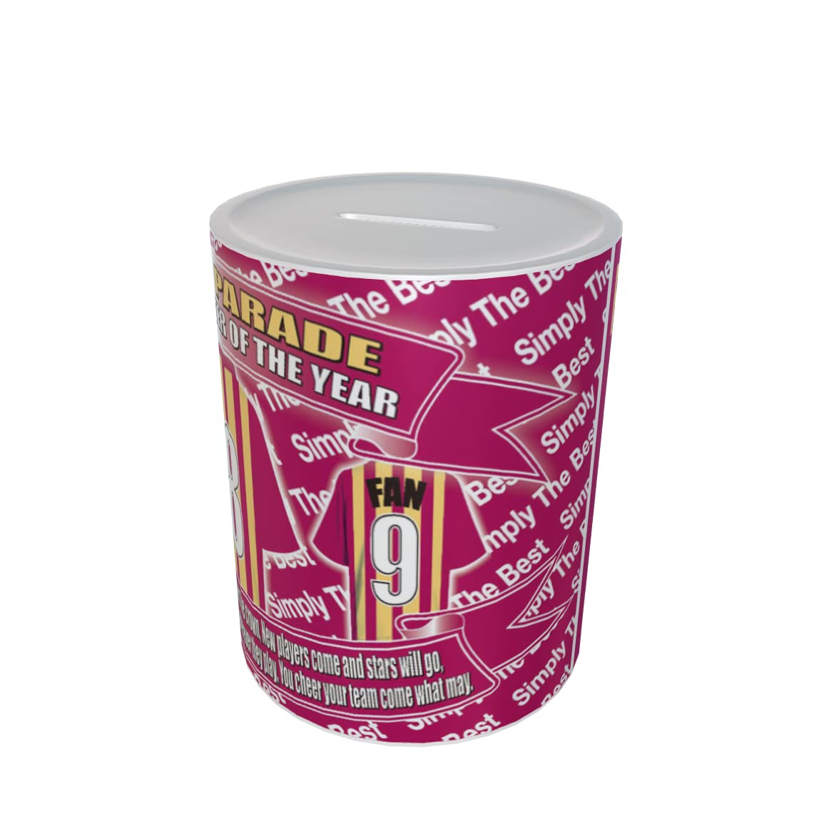 Bradford City Football Shirt Personalised Ceramic Money Box Gift