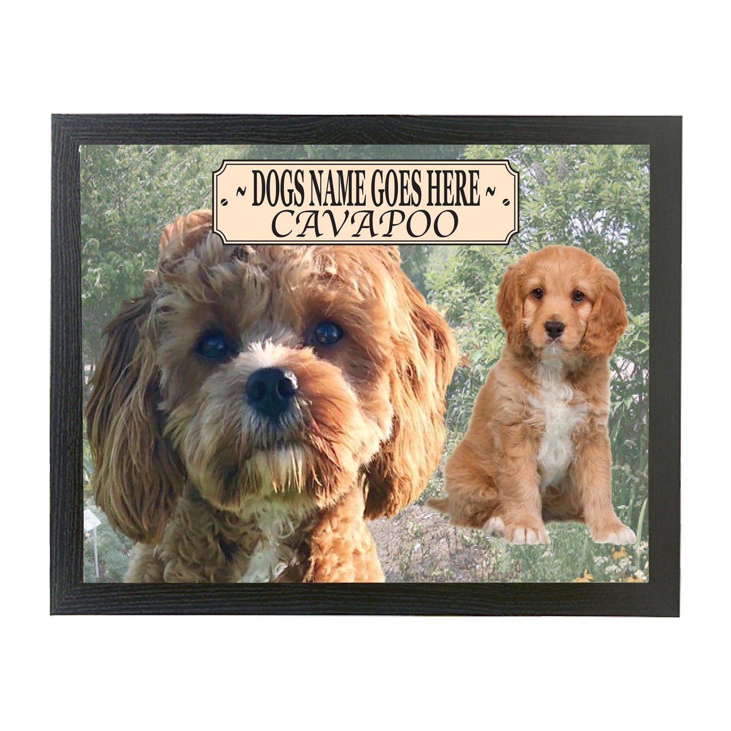 Cavapoo Personalised Dog Breed Lap Tray Gift Present