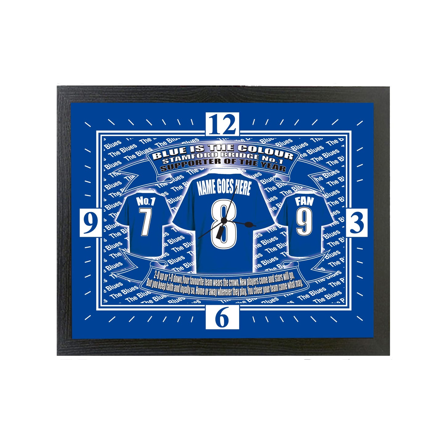 The Pensioners Football Shirt Personalised Clock Gift Present