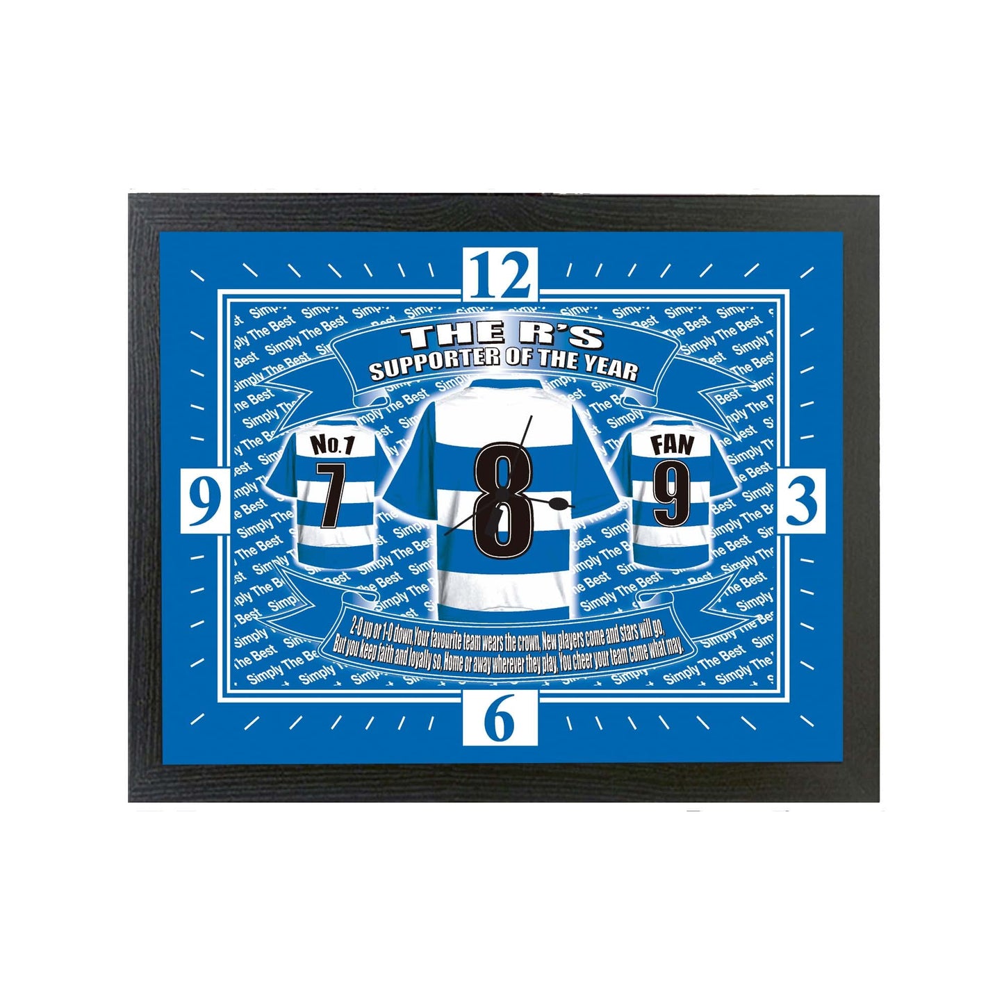 Queens PR Football Shirt Clock Gift Present
