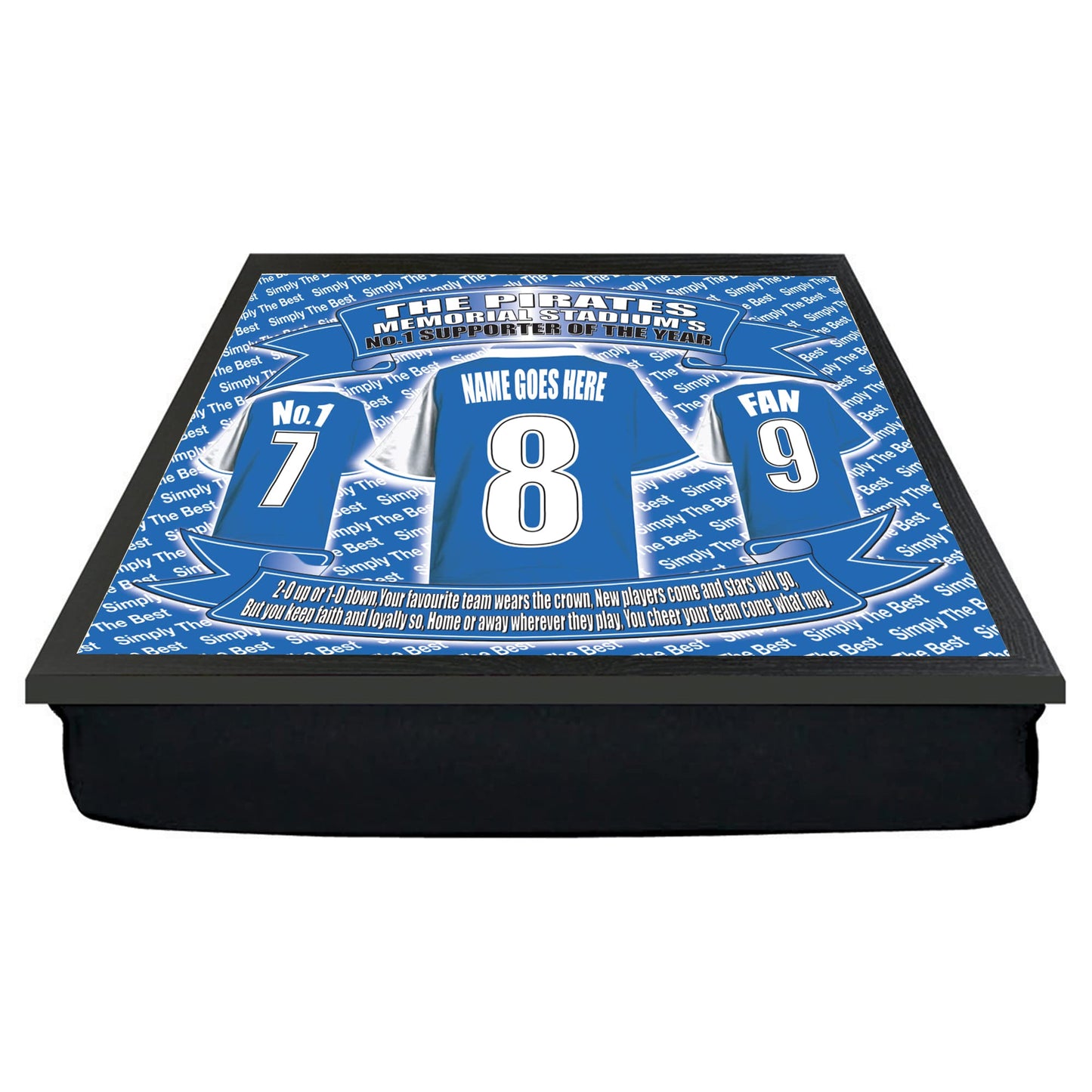 Bristol R Football Shirt Personalised Lap Tray Gift, Multicolor, M