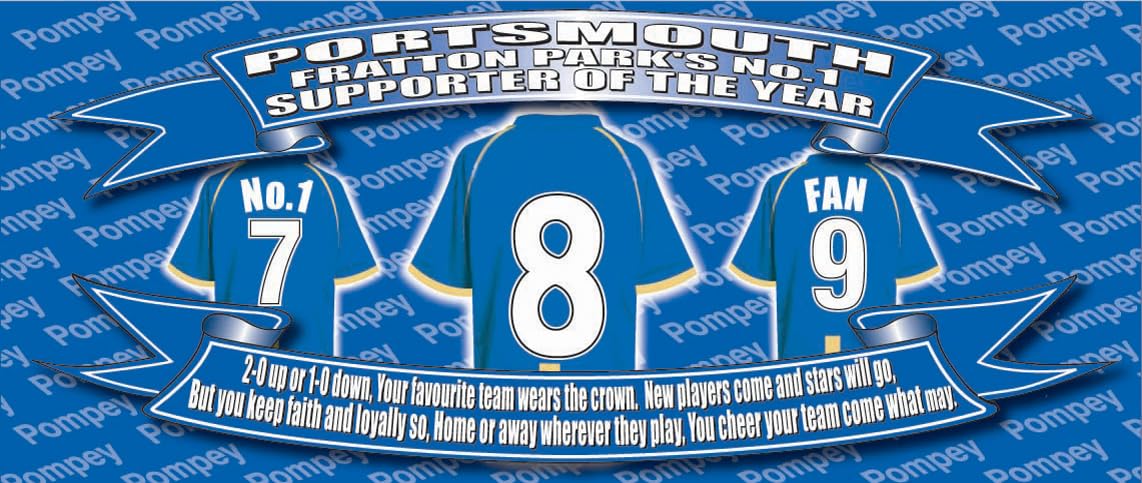 Portsmouth Football Shirt Silver Aluminium Two Lid Unisex Water Bottle Gift