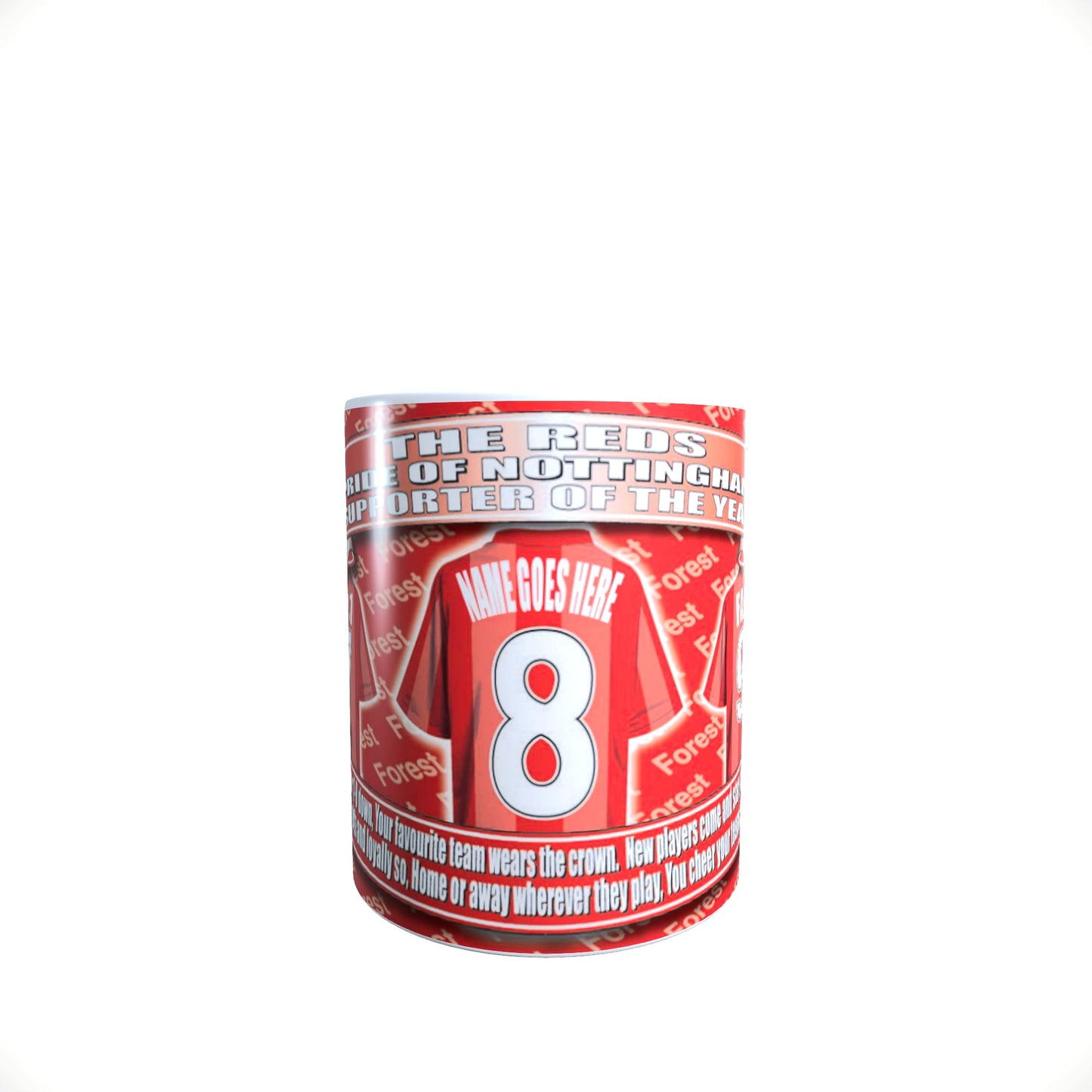 Notts Forest Personalised Football Team Shirt Mug Gift with Chocolate Footballs