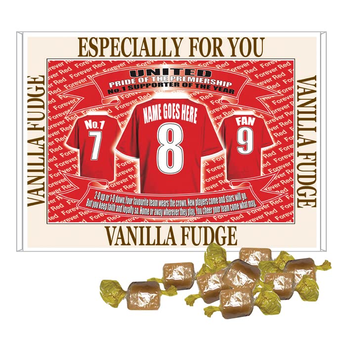 Manchester Reds Personalised Football Shirt Gift Boxed Choice of Sweets