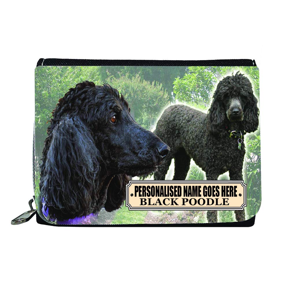 Black Poodle Personalised Dog Breed Gift Purse