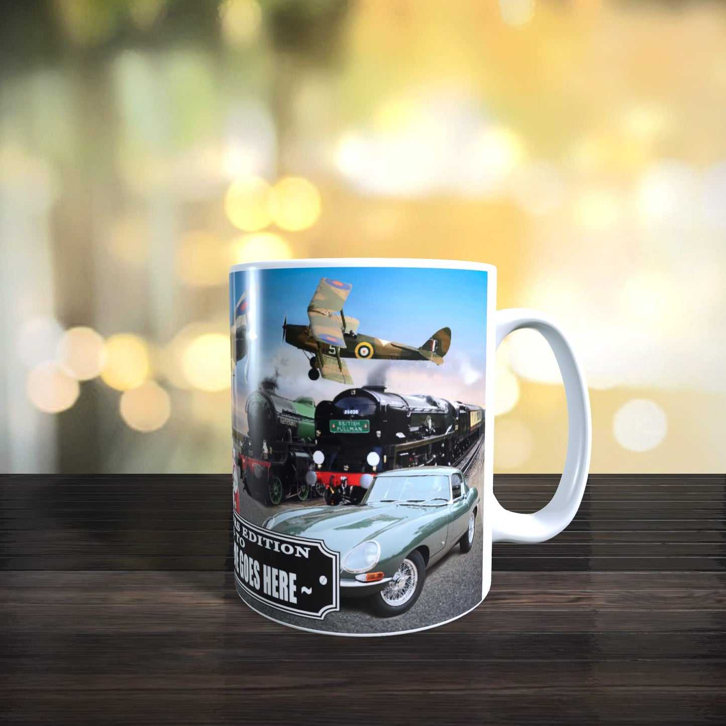 Planes, Trains and Automobiles Classic Cars Personalised Mug Gift